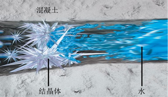 DST-B裂缝自愈合结晶示意图